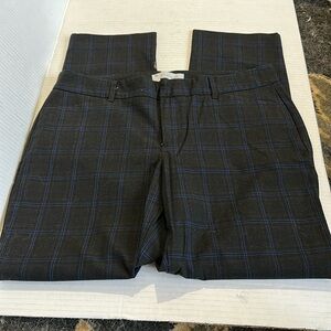 Gap Grey/Blue Checker Slim Cropped Dress Pants